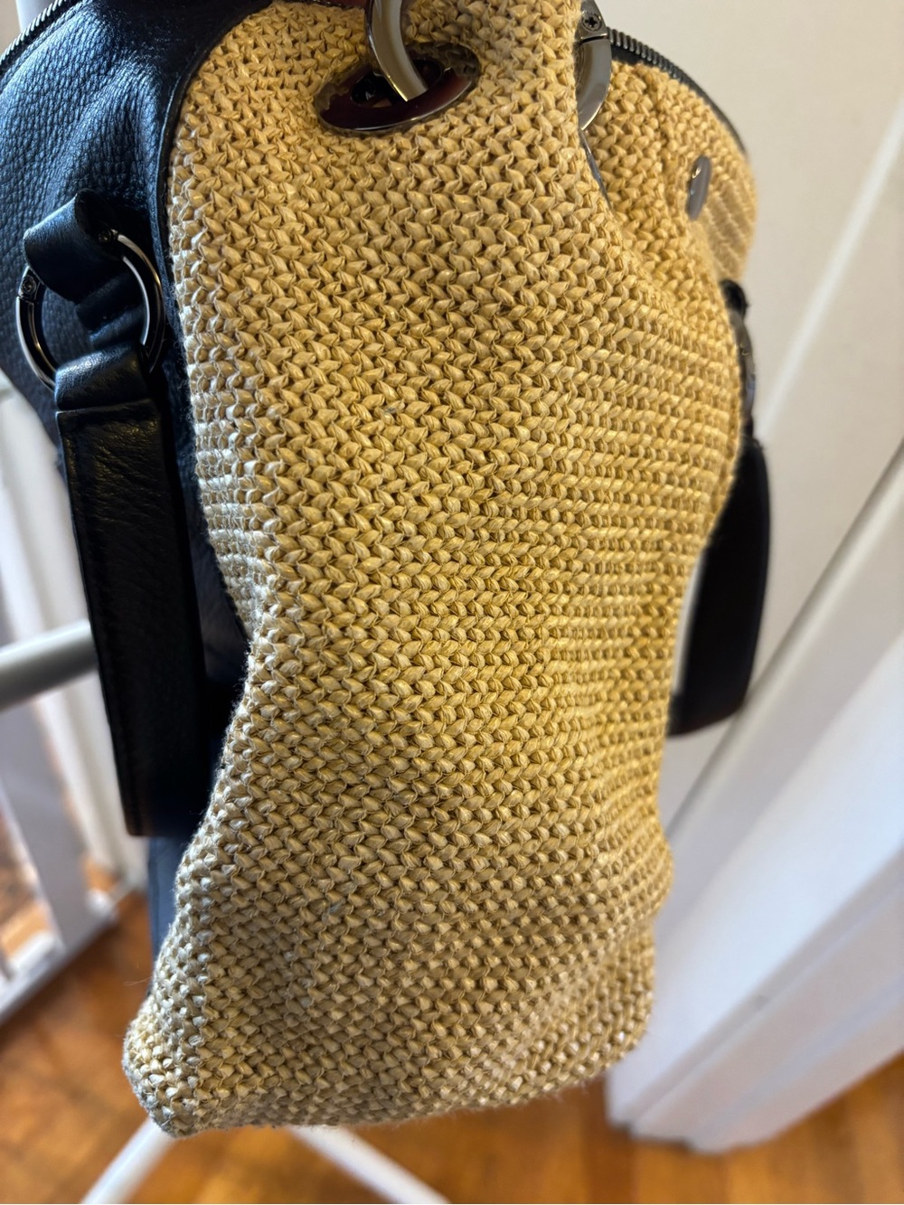 Hammitt Daniel Medium Satchel — Chaparral Raffia / Gunmetal - Picture 8 of 10